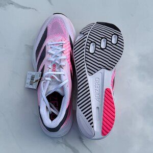 NWT Adidas Adizero Adios 8 Running Shoes - White & Pink
